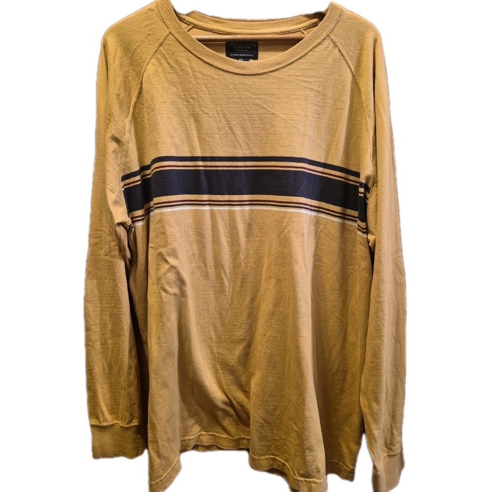 American Eagle Men's Xxl Gorpcore Stripe 90's Crew Neck‎ Long Sleeve Y2K Skater